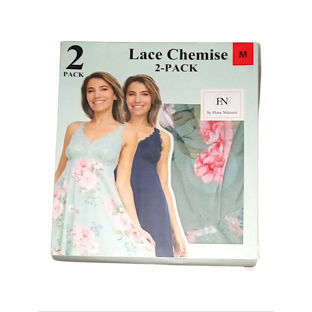 New Flora Nikrooz Lace Chemise 2-Pack Nightgown Lingerie NWT